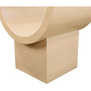  Meridian Beverwil Natural Glass Top And Oak Veneer Base End / Side Table IMAGE 5