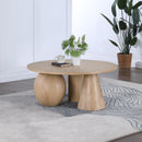  Meridian Revive Natural Solid Wood And Oak Veneer Coffee Table IMAGE 2