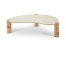 Meridian Thor Natural Resin Top And Burl Veneer Base Coffee Table IMAGE 1