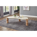 Meridian Thor Natural Resin Top And Burl Veneer Base Coffee Table IMAGE 2