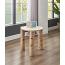  Meridian Thor Natural Resin Top And Burl Veneer Base End / Side Table IMAGE 2
