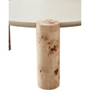  Meridian Thor Natural Resin Top And Burl Veneer Base End / Side Table IMAGE 4