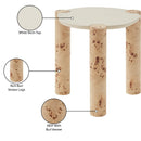  Meridian Thor Natural Resin Top And Burl Veneer Base End / Side Table IMAGE 6