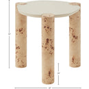  Meridian Thor Natural Resin Top And Burl Veneer Base End / Side Table IMAGE 7