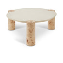  Meridian Thor Natural Resin Top And Burl Veneer Base Coffee Table IMAGE 1