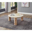  Meridian Thor Natural Resin Top And Burl Veneer Base Coffee Table IMAGE 2
