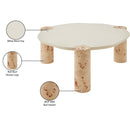  Meridian Thor Natural Resin Top And Burl Veneer Base Coffee Table IMAGE 6