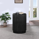  Meridian Ronin Black Solid Wood And Oak Veneer End Table IMAGE 2