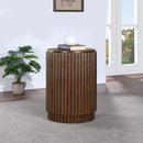  Meridian Ronin Brown Solid Wood And Oak Veneer End Table IMAGE 2