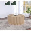 Meridian Ronin Natural Solid Wood And Oak Veneer Coffee Table IMAGE 2
