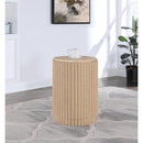  Meridian Ronin Natural Solid Wood And Oak Veneer End Table IMAGE 2