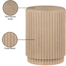  Meridian Ronin Natural Solid Wood And Oak Veneer End Table IMAGE 5