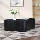  Meridian Zaire Black Solid Wood And Burl Veneer Coffee Table IMAGE 2