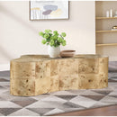  Meridian Zaire Natural Solid Wood And Burl Veneer Coffee Table IMAGE 2
