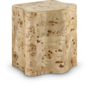  Meridian Zaire Natural Solid Wood And Burl Veneer End / Side Table IMAGE 1