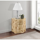  Meridian Zaire Natural Solid Wood And Burl Veneer End / Side Table IMAGE 2