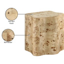  Meridian Zaire Natural Solid Wood And Burl Veneer End / Side Table IMAGE 7