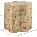  Meridian Zaire Natural Solid Wood And Burl Veneer End / Side Table IMAGE 8