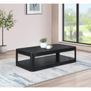  Meridian Reeves Black Solid Wood And Burl Veneer Coffee Table IMAGE 2