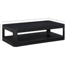 Meridian Reeves Black Solid Wood And Burl Veneer Coffee Table IMAGE 8