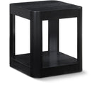  Meridian Reeves Black Solid Wood And Burl Veneer End / Side Table IMAGE 1
