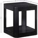  Meridian Reeves Black Solid Wood And Burl Veneer End / Side Table IMAGE 8