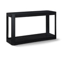  Meridian Reeves Black Solid Wood And Burl Veneer Console Table IMAGE 1