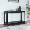  Meridian Reeves Black Solid Wood And Burl Veneer Console Table IMAGE 2
