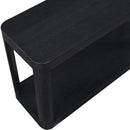  Meridian Reeves Black Solid Wood And Burl Veneer Console Table IMAGE 4