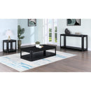  Meridian Reeves Black Solid Wood And Burl Veneer Console Table IMAGE 6