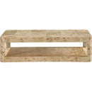  Meridian Reeves Natural Solid Wood And Burl Veneer Coffee Table IMAGE 3