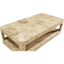  Meridian Reeves Natural Solid Wood And Burl Veneer Coffee Table IMAGE 4
