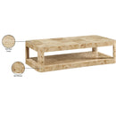  Meridian Reeves Natural Solid Wood And Burl Veneer Coffee Table IMAGE 7