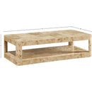  Meridian Reeves Natural Solid Wood And Burl Veneer Coffee Table IMAGE 8