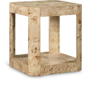  Meridian Reeves Natural Solid Wood And Burl Veneer End / Side Table IMAGE 1