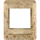  Meridian Reeves Natural Solid Wood And Burl Veneer End / Side Table IMAGE 3