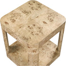  Meridian Reeves Natural Solid Wood And Burl Veneer End / Side Table IMAGE 4
