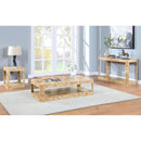  Meridian Reeves Natural Solid Wood And Burl Veneer End / Side Table IMAGE 6