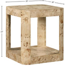  Meridian Reeves Natural Solid Wood And Burl Veneer End / Side Table IMAGE 8