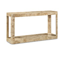  Meridian Reeves Natural Solid Wood And Burl Veneer Console Table IMAGE 1