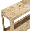  Meridian Reeves Natural Solid Wood And Burl Veneer Console Table IMAGE 4