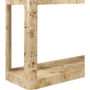  Meridian Reeves Natural Solid Wood And Burl Veneer Console Table IMAGE 5