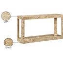  Meridian Reeves Natural Solid Wood And Burl Veneer Console Table IMAGE 7