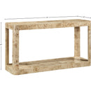  Meridian Reeves Natural Solid Wood And Burl Veneer Console Table IMAGE 8