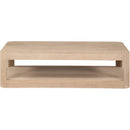  Meridian Reeves Natural Solid Wood And Burl Veneer Coffee Table IMAGE 3