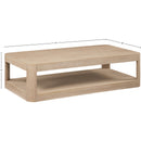  Meridian Reeves Natural Solid Wood And Burl Veneer Coffee Table IMAGE 8