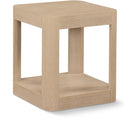  Meridian Reeves Natural Solid Wood And Burl Veneer End / Side Table IMAGE 1