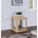  Meridian Reeves Natural Solid Wood And Burl Veneer End / Side Table IMAGE 2