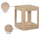  Meridian Reeves Natural Solid Wood And Burl Veneer End / Side Table IMAGE 7