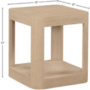  Meridian Reeves Natural Solid Wood And Burl Veneer End / Side Table IMAGE 8